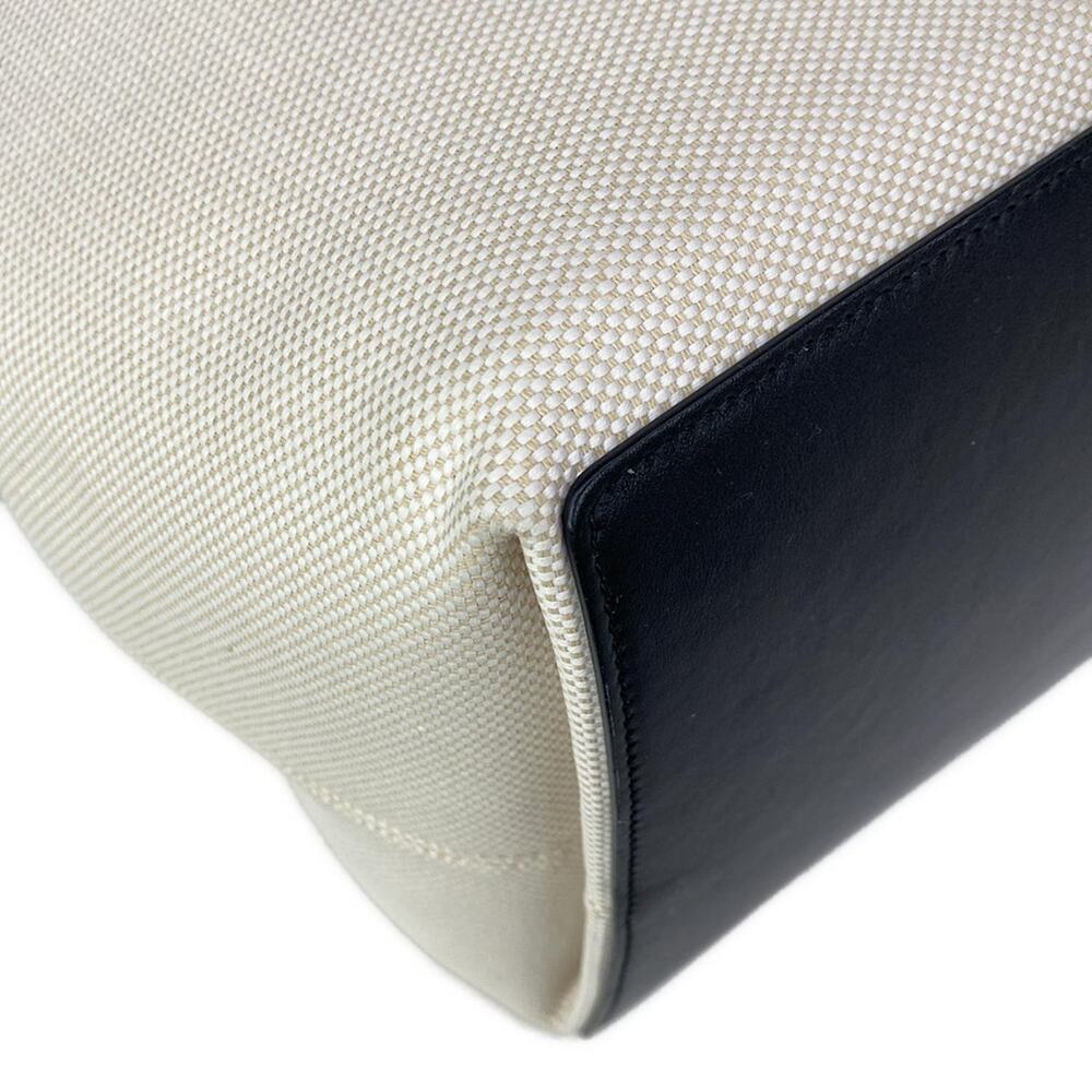 Christian Dior DIOR/ChristianDior Toujours Tote Bag Cream Black Canvas Leather - Picture 8 of 16